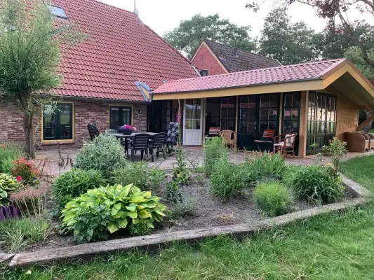 Plek genoeg op het terras voor groepen motorrijders